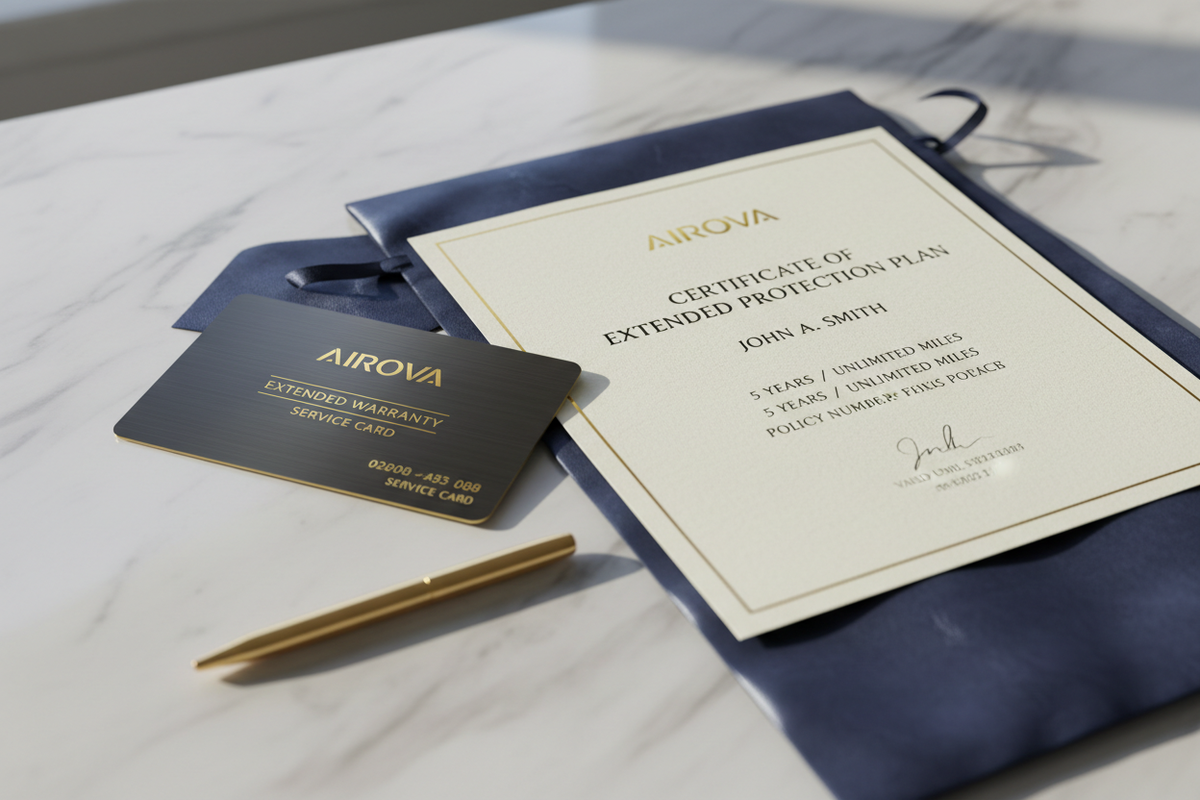 AIROVA Extended Warranty certificate lifestyle
